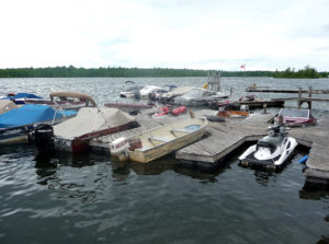 Boat Storage: docks at Pickerel Bay Lodge, White Lake ON