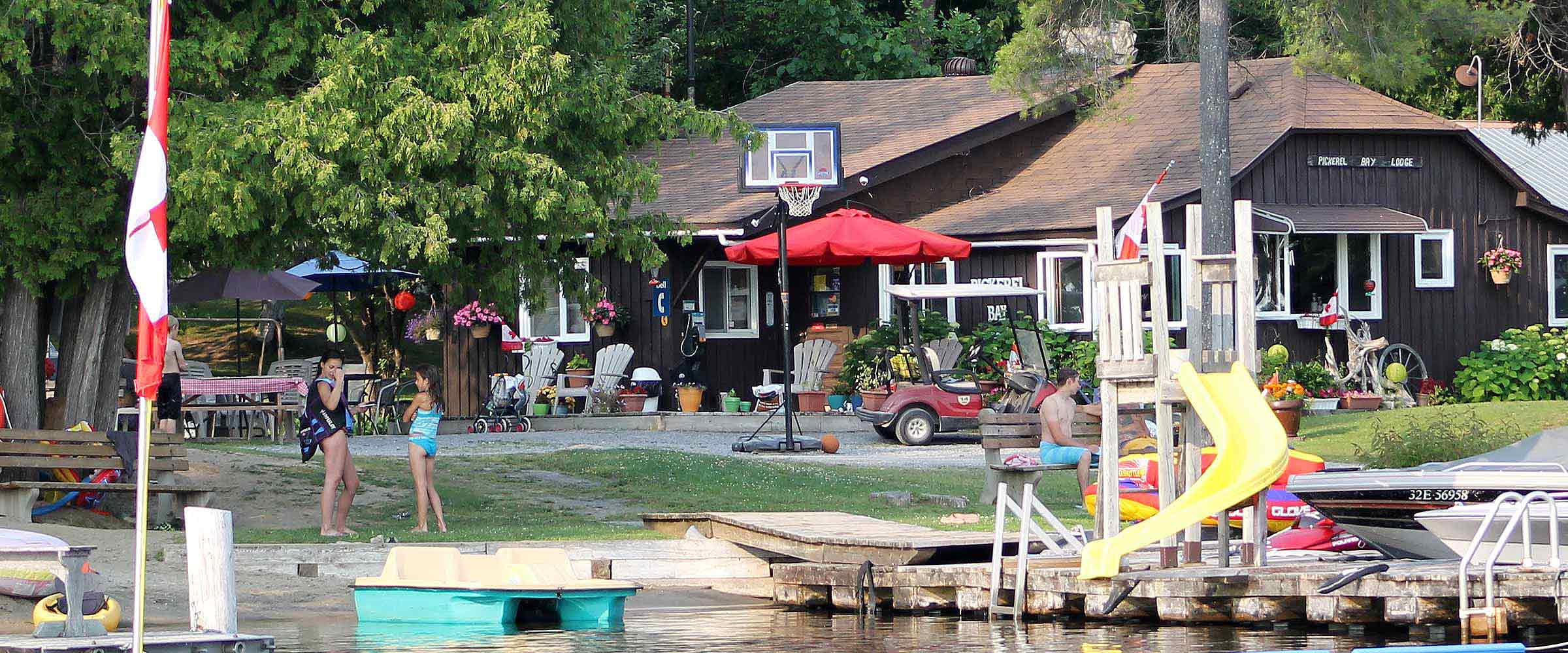 Camp store and beach area